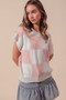SO ME Check Plaid Casual Sweater Top