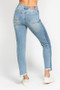Judy Blue Full Size Vintage Wash Side Panel Detail with Fray Hem Slim Plus Size