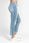 Judy Blue Full Size Vintage Wash Side Panel Detail with Fray Hem Slim Plus Size