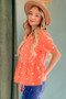 And The Why Pom Pom Polka Dots Short Sleeve Top