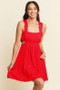Davi & Dani Washed Satin Cutout Skirt Bandeau Mini Dress