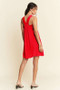 Davi & Dani Washed Satin Cutout Skirt Bandeau Mini Dress