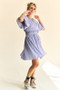 Davi & Dani Back Button Puff Sleeve Mini Dress
