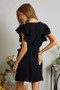 ADORA Ruffle Sleeves Romper with Pockets