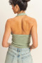 HYFVE Halter Neck Buttoned Washed Top