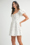 MABLE Floral Print Puff Sleeve Mini Dress
