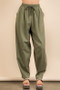 VERY J Solid Barrel Comfy Woven Pants