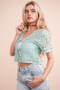 VERY J Front Tie Crochet Crop Top