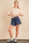 VERY J Mineral Washed Comfy Baggy Shorts