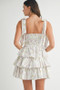 MABLE Floral Print Shoulder Tie Layered Mini Dress