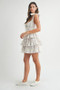 MABLE Floral Print Shoulder Tie Layered Mini Dress