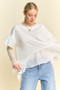 Davi & Dani Waffle Knit Bodice Ruffle Bottom Detail Top