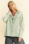 Davi & Dani Multi Color Rock & Roll Fringed Hem Loose Fit Shacket