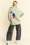 Davi & Dani Multi Color Rock & Roll Fringed Hem Loose Fit Shacket