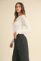 MABLE Cut Out Long Sleeve Ribbed Knit Top