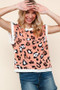 Haptics Leopard Print Dolman Cap Sleeve Knit Top