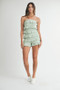 MABLE Pointelle Knit Fabric Ruffled Tube Romper