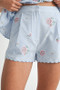 MABLE Stripe Embroidered Peplum Cami and Shorts Set