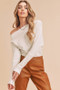 Aemi + Co One Shoulder Long Sleeve Knit Top