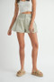 MABLE Pleated High Waist Twill Shorts