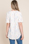 BOMBOM Round Neck Puff Short Sleeve Blouse
