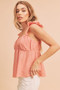 Aemi + Co Sweetheart Neck Ruffled Strap Top