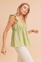 Aemi + Co Sweetheart Neck Ruffled Strap Top