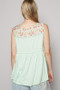 POL Lace Detail Frill Floral V-Neck Sleeveless Top