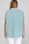 She + Sky Full Size Printed Johnny Collar Short Sleeve Blouse Plus Size