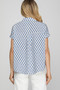 She + Sky Full Size Printed Johnny Collar Short Sleeve Blouse Plus Size