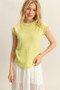 HYFVE Textured Round Neck Cap Sleeve Knit Top
