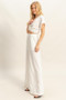 HYFVE Twisted Front Short Sleeve Top and Wide Leg Pants Set