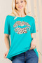 Heimish Full Size Leopard Lip Round Neck Short Sleeve T-Shirt Plus Size
