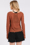 Mittoshop Lettuce Hem Boat Neck Long Sleeve Blouse