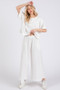 Ces Femme Half Button Half Sleeve Top and Pants Set