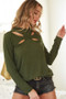 BiBi Butterfly Looking Cutout Rib Knit Top