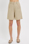 RISEN High Rise Pleated Front Shorts