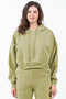 American Bazi Letter Graphic Long Sleeve Drawstring Cropped Hoodie