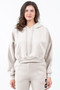 American Bazi Letter Graphic Long Sleeve Drawstring Cropped Hoodie