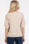 Mittoshop Fan Shell Texture Short Puff Sleeve Knit Top