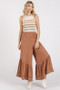 Mittoshop Lace Ruffle Asymmetric Hem Wide Leg Pants