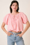 Mittoshop Linen Two-Way Short Sleeve Crop Blouse