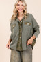 Mittoshop Mineral Washed Plaid Button Down Shacket
