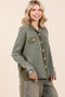 Mittoshop Mineral Washed Plaid Button Down Shacket