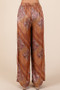 Mittoshop Paisley Patchwork Print Satin Wide Leg Pants