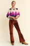 Davi & Dani Elastic Waist Knit Flare Pants