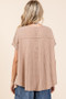 Mittoshop Mineral Wash Waffle Knit Pointed Hem Oversized Top
