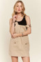 ADORA Adjustable Wide Strap Square Neck Overall Dress