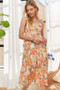 ADORA Smocked Back Floral Adjustable Strap Midi Dress