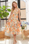 ADORA Smocked Back Floral Adjustable Strap Midi Dress